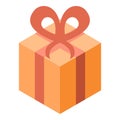 Yellow gift box icon, isometric style Royalty Free Stock Photo