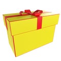 Yellow Gift Box isolated on white background