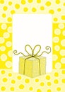 Yellow Gift Box Surprise Tag Royalty Free Stock Photo