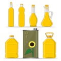 Yellow glass bottle Sunflower Oil Royalty Free Stock Photo