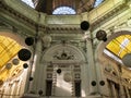 Yellow glass ceiling on Macca Villecross Passage in Bucharest old town Royalty Free Stock Photo