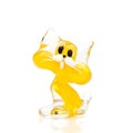 Yellow glass figurine of cat