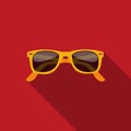 Yellow glasses icon cartoon vector flat design on red background Royalty Free Stock Photo