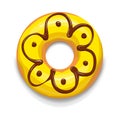 Yellow glazed donut icon, cartoon style Royalty Free Stock Photo