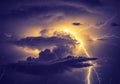 Yellow glow from the lightning, creating a striking contrast Royalty Free Stock Photo