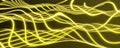 yellow glowing laser abstract organic curve lines blur background wallpaper 3d render illustration Royalty Free Stock Photo
