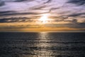 Yellow Gold California Pacirfic Ocean Sunset Royalty Free Stock Photo