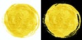 Yellow gold colored doodle smear circle spot brush