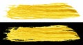 Yellow gold colored doodle smear stroke brush