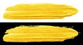 Yellow gold colored doodle smear stroke brush