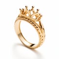 Yellow Gold Crown Ring With Braided Design - Inspired By Victor Nizovtsev