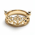 Yellow Gold Crown Ring With Diamonds - Elegant And Regal Jewelry