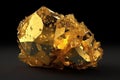 Yellow gold crystal form gemstone surface. Generative AI Royalty Free Stock Photo