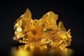 Yellow gold crystal form gemstone surface. Generative AI Royalty Free Stock Photo