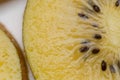 Yellow or gold kiwi fruits closeup. Royalty Free Stock Photo