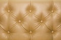 Yellow or gold leather upholstery sofa with pattern button design furniture style decor texture background Royalty Free Stock Photo