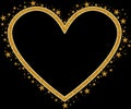 Yellow or Gold Love with gold Sparkling glitter Stars Vector clipart icon #1 Royalty Free Stock Photo