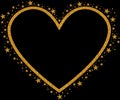 Yellow or Gold Love with gold Sparkling glitter Stars Vector clipart icon #2 Royalty Free Stock Photo