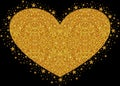 Yellow or Gold Love with gold Sparkling glitter Stars Vector clipart icon #10 Royalty Free Stock Photo