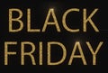 Yellow gold metallic black friday word text with light reflex on Royalty Free Stock Photo