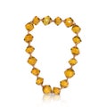 Yellow gold necklace with rare green amber