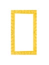 Yellow gold picture frame with rectangle patterns isolated on white background , clipping path Royalty Free Stock Photo