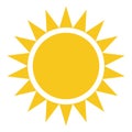 Yellow gold Sun icon isolated on background. Modern flat pictogram, business, marketing, internet c Royalty Free Stock Photo