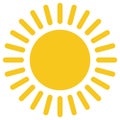 Yellow gold Sun icon isolated on background. Modern flat pictogram, business, marketing, internet c Royalty Free Stock Photo