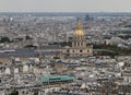 Yellow golden Dome of Monument called Les Invalides in Paris Royalty Free Stock Photo