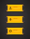 Yellow golden glossy realistic rectangle tube folder infographics business scheme template vector