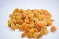 Yellow golden raisins isolated on white background Close-Up Stock Photography Image Royalty Free Stock Photo
