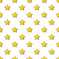 Yellow golden stars scribble sketch pattern background.