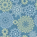 Yellow gray abstract mandalas seamless pattern background Royalty Free Stock Photo