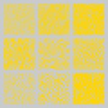 Yellow gray hand-drawn seamless pattern set