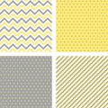 Yellow gray trendy minimal seamless patterns. Abstract geometric vector backgrounds for wallpaper, fabric print