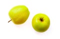 Yellow green apples isolated on white background Royalty Free Stock Photo