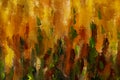 Yellow green autumn abstract textural background painting