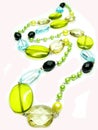 Yellow and green beads Royalty Free Stock Photo