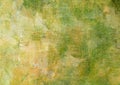 Yellow Green Brown Dark Canvas Abstract Painting Grunge Dark Rusty Distorted Decay Old Texture for Autumn Background Wallpaper Royalty Free Stock Photo