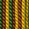 Yellow Green Brown Pattern Of Ropes Close Up Very Detailed Tile Seamless Background. Generative AI Royalty Free Stock Photo