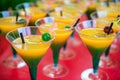 Yellow green cocktail with cherry Royalty Free Stock Photo