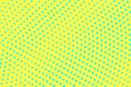 Yellow green color halftone vector background. Radial halftone texture. Sparse dotwork gradient. Vibrant dotted halftone Royalty Free Stock Photo