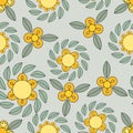 Yellow and green flower pattern