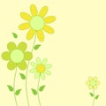 Yellow and Green Flowers Illustration