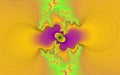 Yellow green fractal, abstract design, energy pattern