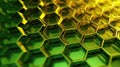 Yellow Green Gen Dnc Endering Honeycomb Technology Background. Generative AI