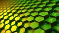 Yellow Green Gen Dnc Endering Honeycomb Technology Background. Generative AI