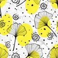 Yellow and Green Ginko Biloba Leaves Pattern