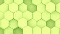 Yellow green hexagons geometric background, minimal honeycomb pattern wallpaper