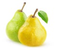 Yellow and green isolated pears Royalty Free Stock Photo